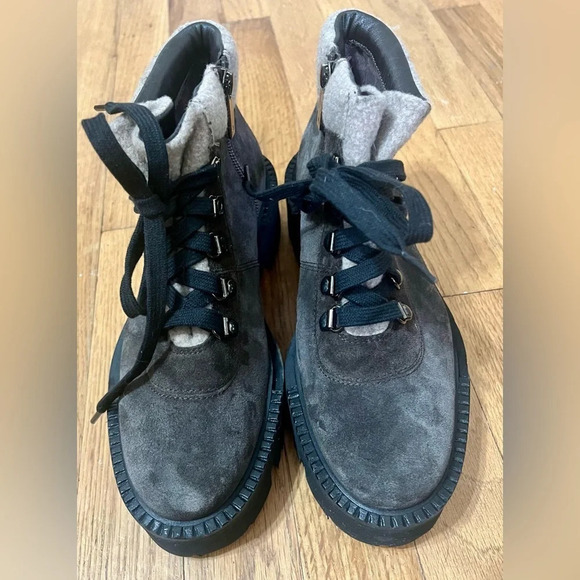 Aquatalia Angie Recycled Cashmere Trim Boot PLATFORM in grey - Picture 4 of 6